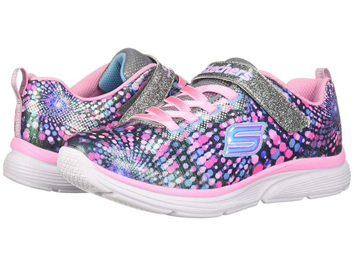 Skechers Kids Wave Lites (little Kid/big Kid) (charcoal/multi) Girl's Shoes