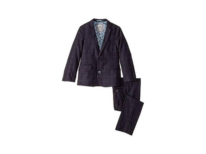 Appaman Kids Two-piece Mod Suit (toddler/little Kids/big Kids) (navy Windowpane 1) Boy's Suits Sets