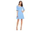 Donna Morgan Short Sleeve A-line With Princess Seams And Flutter Sleeve (blue Bonnet) Women's Dress