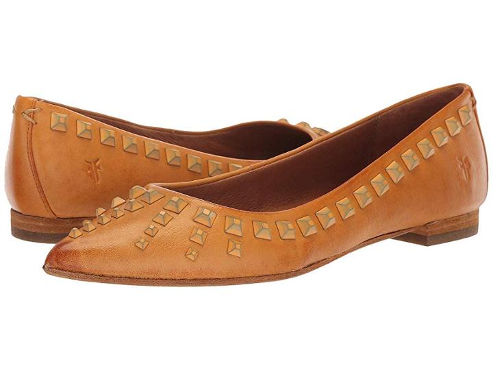 Frye Sienna Deco Stud Ballet (sunrise Soft Full Grain) Women's Flat Shoes