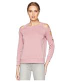 Pink Rose Long Sleeve Scoop Neck Cold Shoulder (gorgeola) Women's Clothing