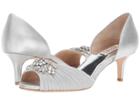 Badgley Mischka Sabine Ii (silver Metallic Kid Suede/chiffon) Women's 1-2 Inch Heel Shoes