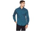 Perry Ellis Total Stretch Stripe Abstract Pattern Shirt (legion Blue) Men's Long Sleeve Button Up