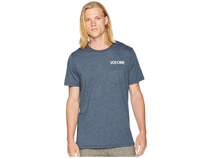Volcom Center Short Sleeve Pocket Tee (navy) Men's T Shirt