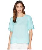 Allen Allen Short Sleeve Puff Tee (aquamarine) Women's Short Sleeve Pullover