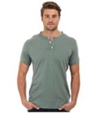 French Connection S/s Slub Henley (agave) Men's T Shirt