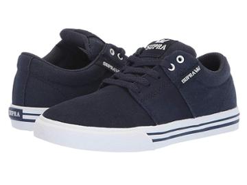 Supra Kids Stacks Vulc Ii (little Kid/big Kid) (navy/white) Boys Shoes