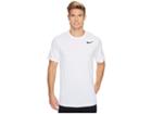 Nike Breathe Short Sleeve Training Top (white/white/black) Men's Clothing