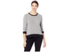 Nally & Millie Brush Top With Side Panel And Contrast Detail (heather Grey) Women's Clothing
