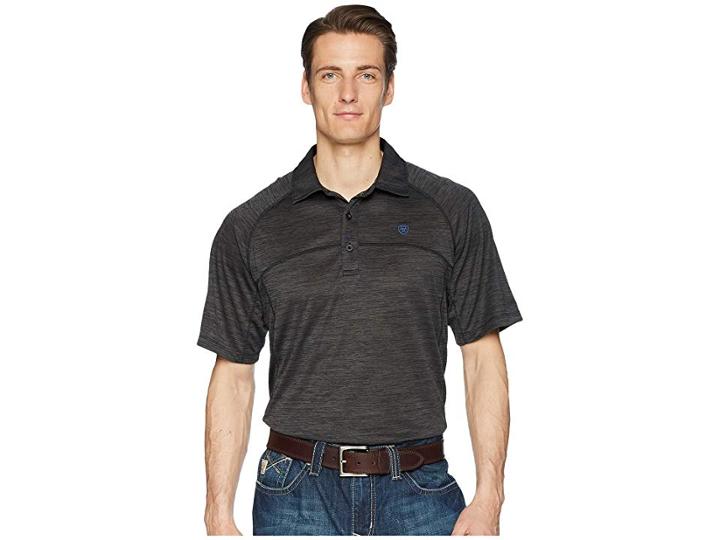 Ariat Basic Charger Polo (charcoal) Men's Short Sleeve Pullover