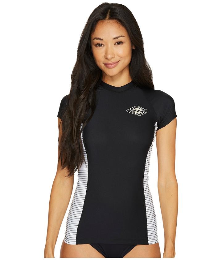 Billabong Surf Dayz Performance Fit Colorblock Short Sleeve (black) Women's Swimwear