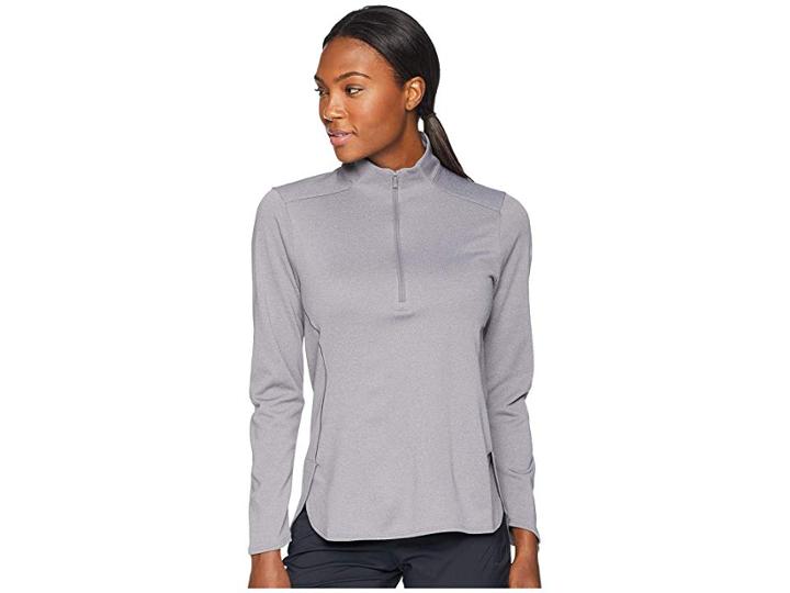 Nike Golf Dry Long Sleeve Top (gunsmoke/heather/flint Silver) Women's Clothing