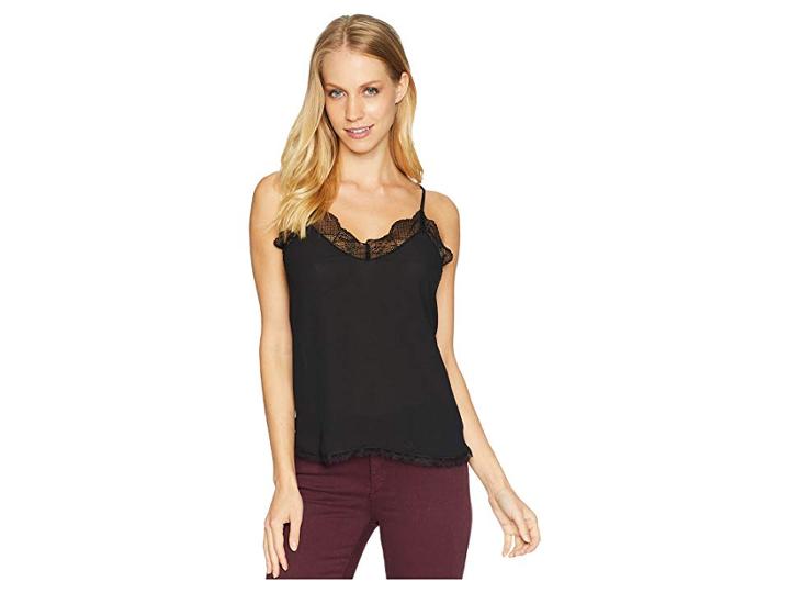 1.state Racerback Cami With Lace Trim (rich Black) Women's Sleeveless
