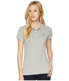 U.s. Polo Assn. Solid Pique Polo Shirt (heather Grey) Women's Clothing