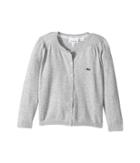 Lacoste Kids Long Sleeve Cardigan (toddler/little Kids/big Kids) (silver Chine) Girl's Sweater