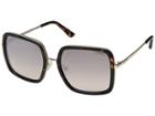 Guess Gu7602 (dark Tortoise Front/brown Gradient/silver Flash Lens) Fashion Sunglasses