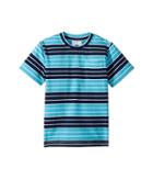 Toobydoo Navy Aqua Stripe Pocket Tee (toddler/little Kids/big Kids) (navy/blue) Boy's T Shirt