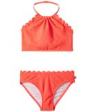 Kate Spade New York Kids Scalloped Two-piece (big Kids) (surprise Coral) Girl's Active Sets
