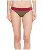 Prana Saba Bottom (cargo Green Color Block) Women's Swimwear