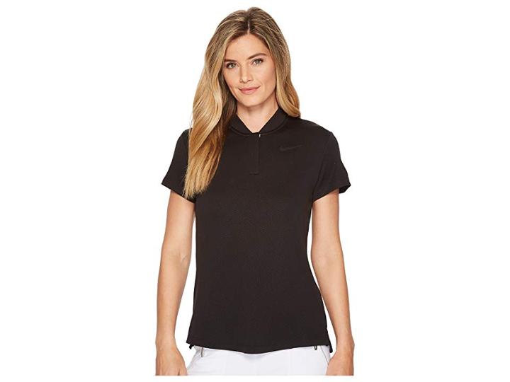 Nike Golf Dry Polo Short Sleeve Blade Left Chest (black/flat Silver) Women's Clothing