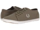 Fred Perry Kingston Twill (burnt Olive/1964 Silver) Men's Lace Up Casual Shoes