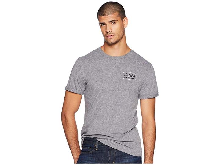 Brixton Jolt Short Sleeve Premium Tee (heather Grey/white) Men's T Shirt
