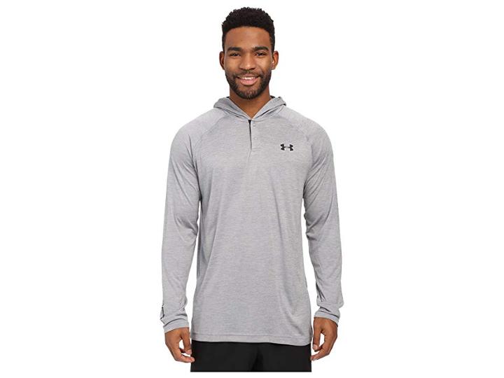 Under Armour Ua Techtm Popover Henley (steel/black) Men's Long Sleeve Pullover
