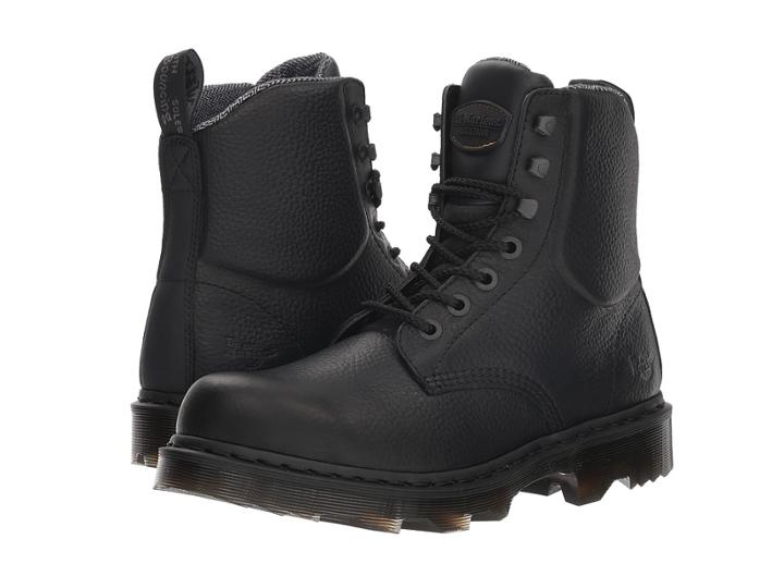 Dr. Martens Calshott Ns (black Industrial Bear/black Soft Rubbery/black Tex Suede Wp) Boots
