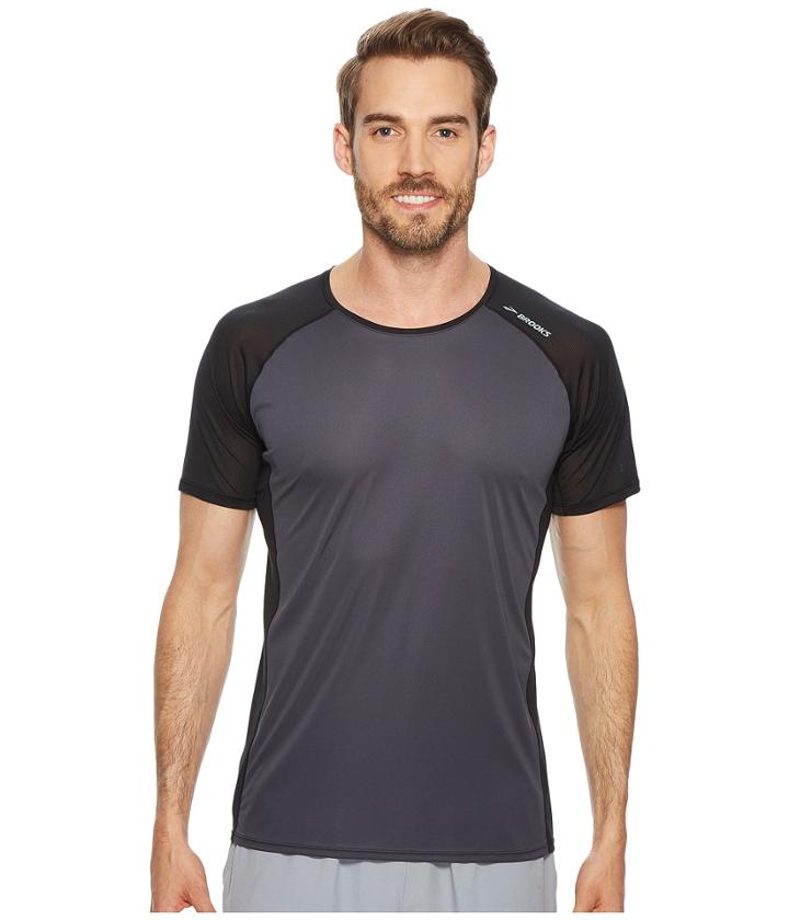 Brooks Stealth Short Sleeve (asphalt/black) Men's Workout