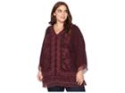 Johnny Was Plus Size Assic Top (merlot) Women's Clothing