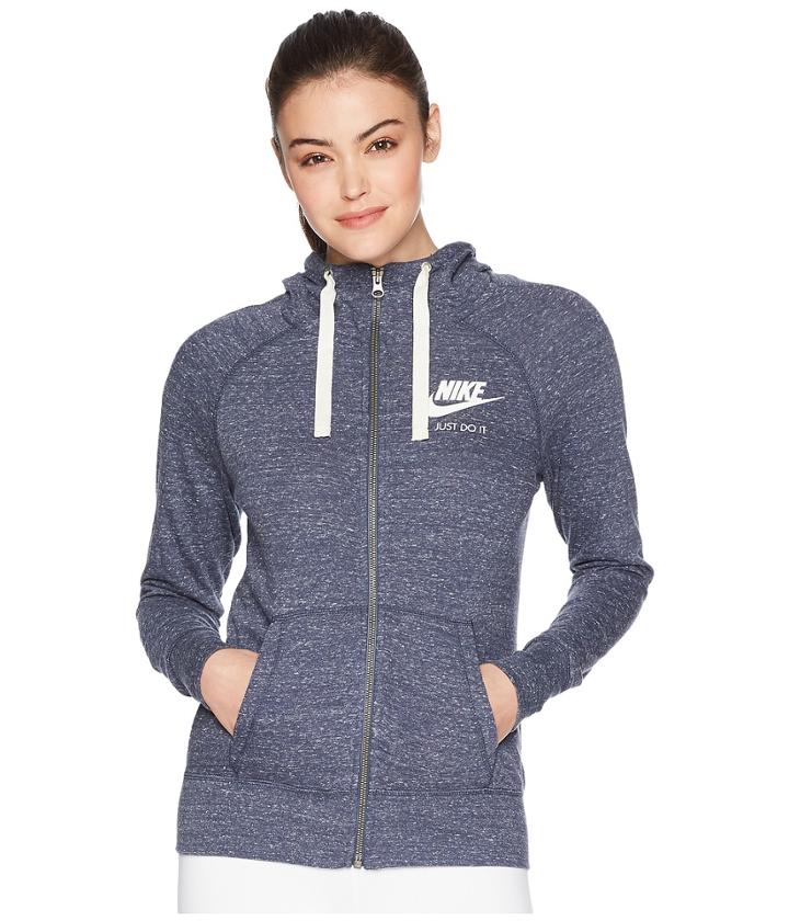 Nike Gym Vintage Full Zip Hoodie (thunder Blue/sail) Women's Sweatshirt