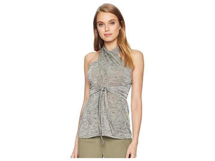 Bcbgmaxazria Tank With Wrap Neck And Tie (taupe) Women's Sleeveless