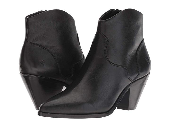 Frye Lila Western Short (black Polished Soft Full Grain) Cowboy Boots