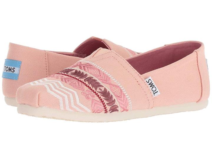 Toms Kids Alpargata (little Kid/big Kid) (rose Cloud Global Embroidery/canvas) Girl's Shoes