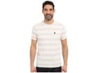 U.s. Polo Assn. Stripe Crew Neck T-shirt (white) Men's Short Sleeve Pullover