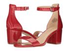 Nine West Fields Block Heel Sandal (red Patent) Women's Shoes