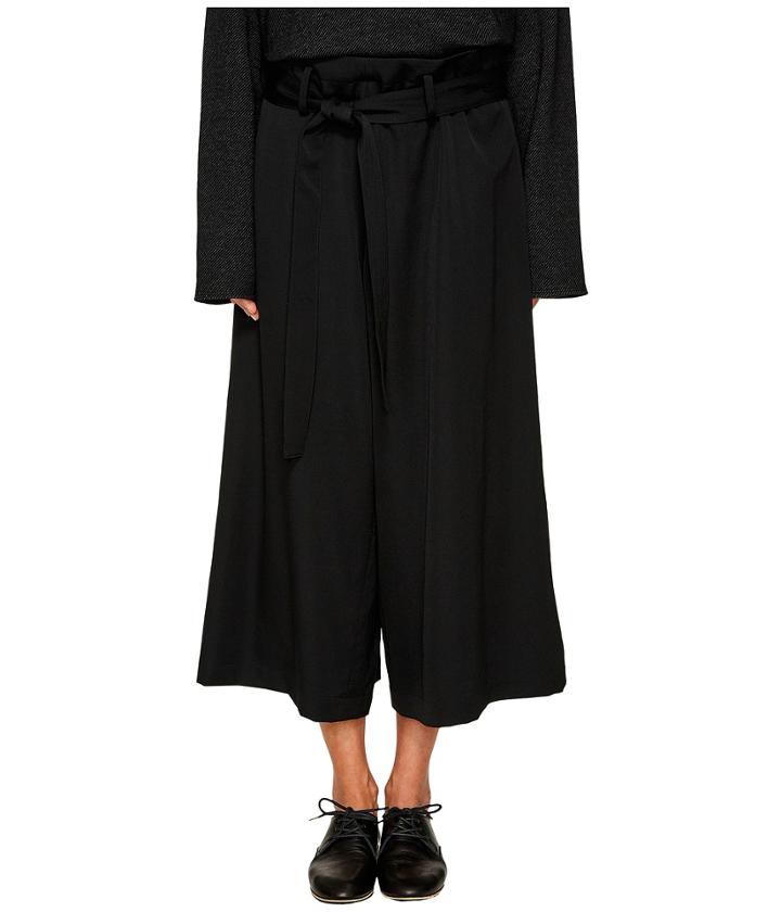 Y's By Yohji Yamamoto Belted Palazzo Pants (black) Women's Casual Pants