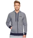 Under Armour Rival Eoe Fitted Full Zip (midnight Navy/midnight Navy/midnight Navy) Men's Clothing