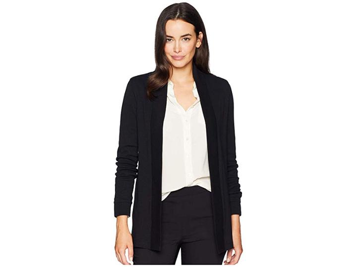 Lilla P Long Sleeve Cardigan (black) Women's Sweater