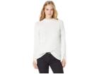 Kensie Variegated Cotton Blend Sweater W/ Pearls Ksnk5872 (ivory Cloud) Women's Sweater