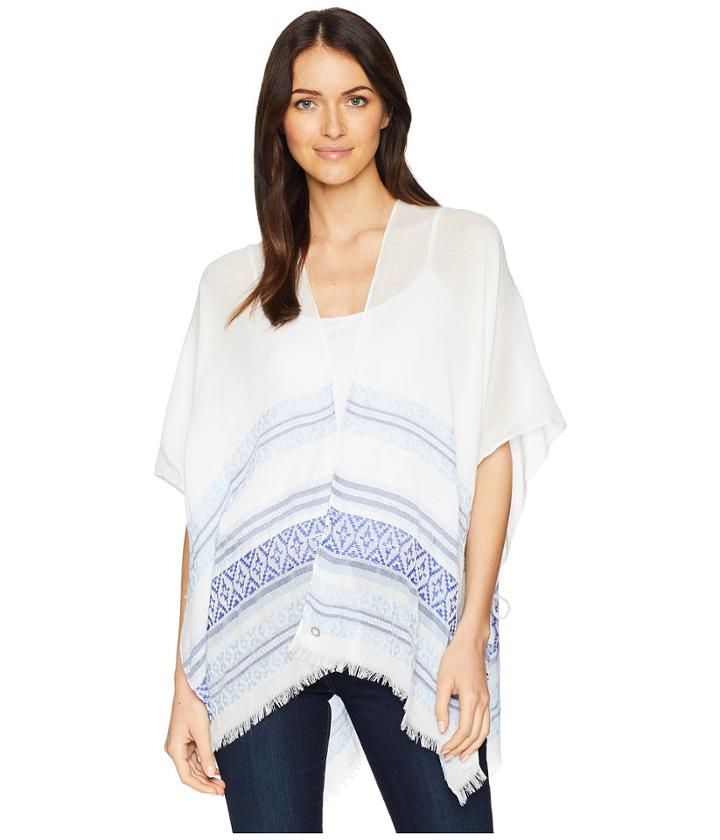Calvin Klein Striped Border Beach Shawl (regatta) Women's Sweater