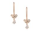 Betsey Johnson Blue By Betsey Johnson Rose Gold Bow And Crystal Stone Threader Earrings (crystal) Earring
