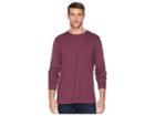 Psycho Bunny Long Sleeve Classic Crew (burgundy Salt Pepper) Men's Clothing