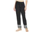 Two By Vince Camuto Fan Geo Tie Waist Printed Pull-on Pants (rich Black) Women's Casual Pants