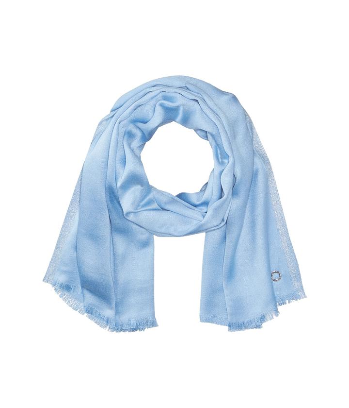 Calvin Klein Satin Pashmina With Lurex Border (iceberg) Scarves