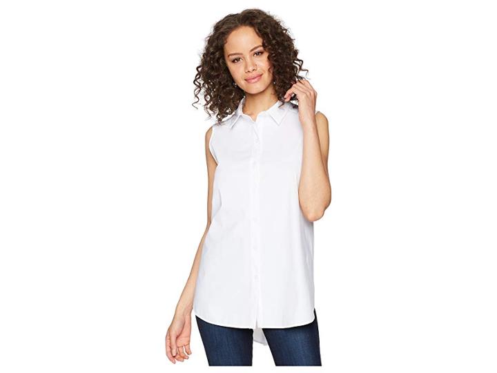 Lysse June Button Down Sleeveless Top (white) Women's Clothing