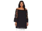 Kari Lyn Plus Size Harper Lace Tunic (black) Women's Blouse