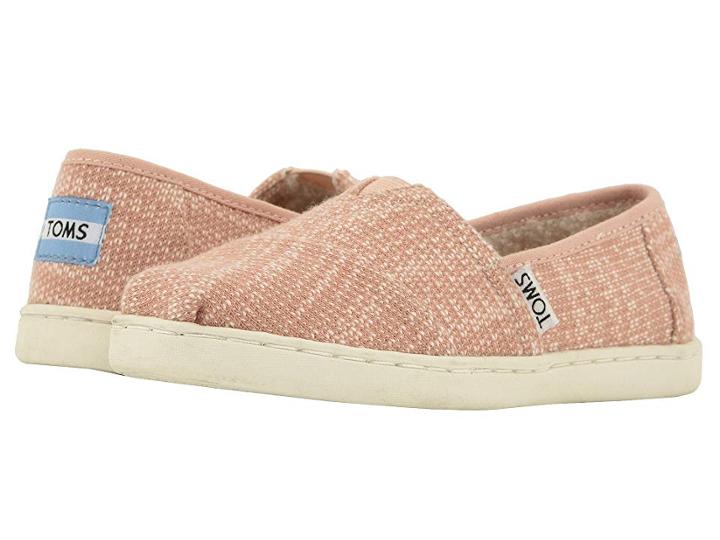 Toms Kids Alpargata (little Kid/big Kid) (rose Cloud Oblique Woven/faux Shearling) Girl's Shoes