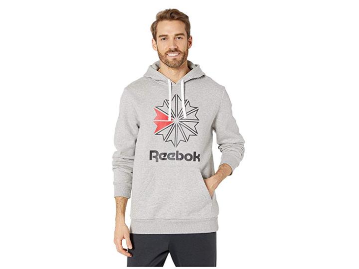 Reebok Starcrest Hoodie (medium Grey Heather/black) Men's Clothing
