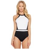 Jantzen Black White Medallion H-back One-piece (black) Women's Swimsuits One Piece